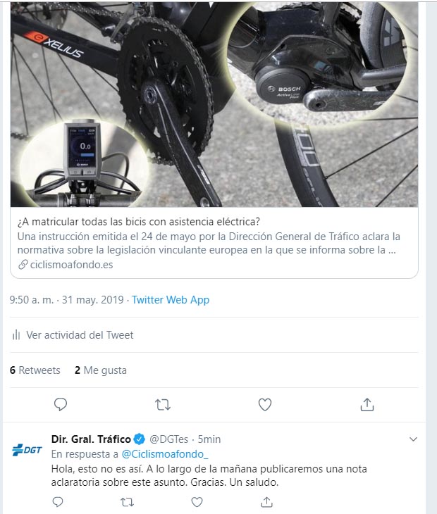 Comunicado de AMBE sobre la matriculación de bicis eléctricas: “TODO SIGUE IGUAL
