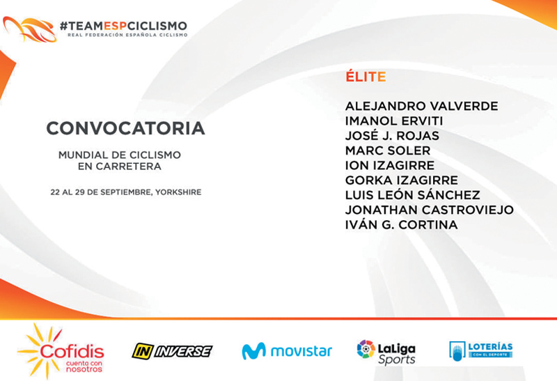 Lista definitiva de España para el Mundial de Yorkshire