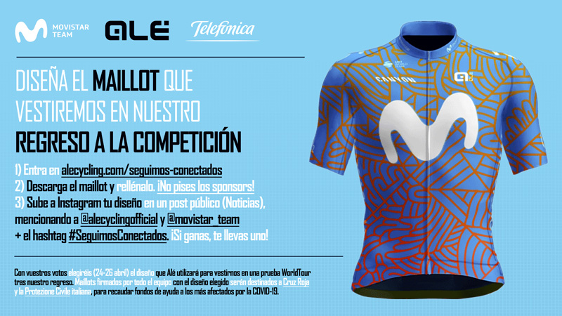 Movistar Team busca el diseño del maillot solidario que vestirán en su regreso a la competición